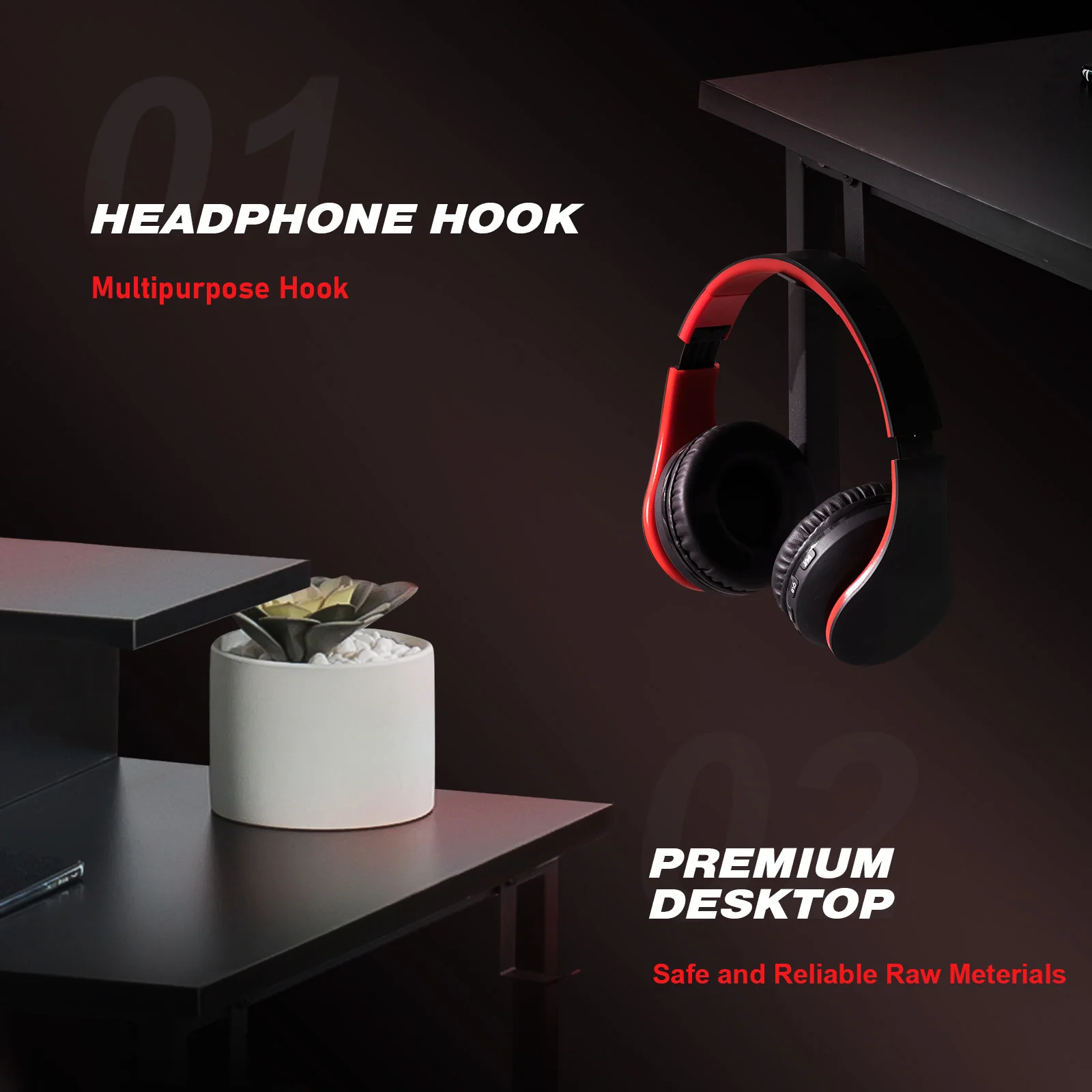 L-Shaped LED Gaming Desk with Monitor Stand - Image 29