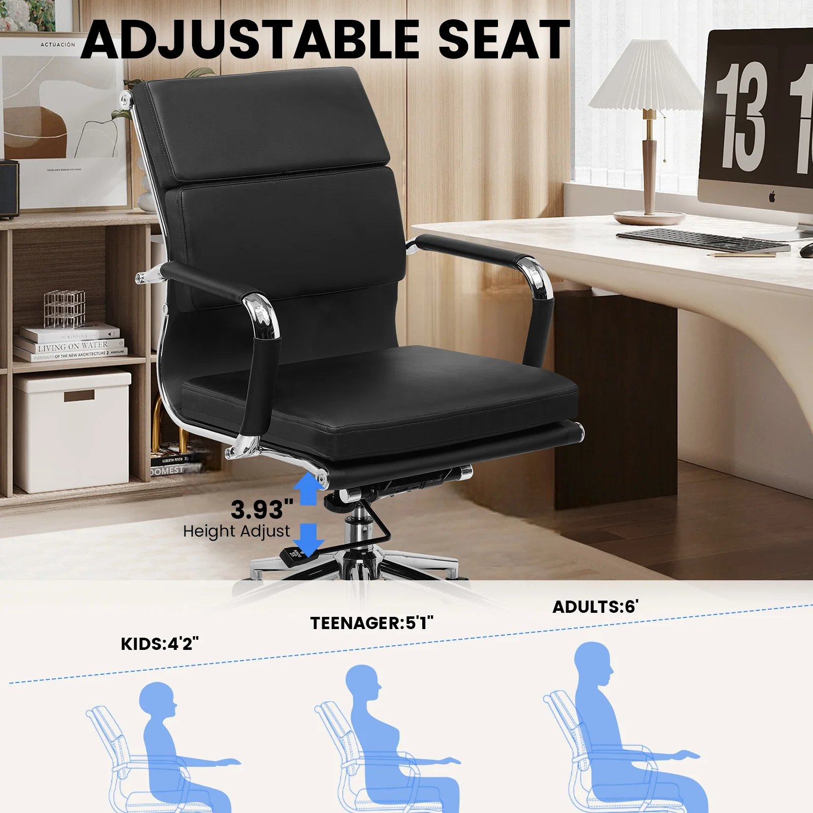 COMHOMA Mid Back Cushioned Office Chair CH017 - Image 13