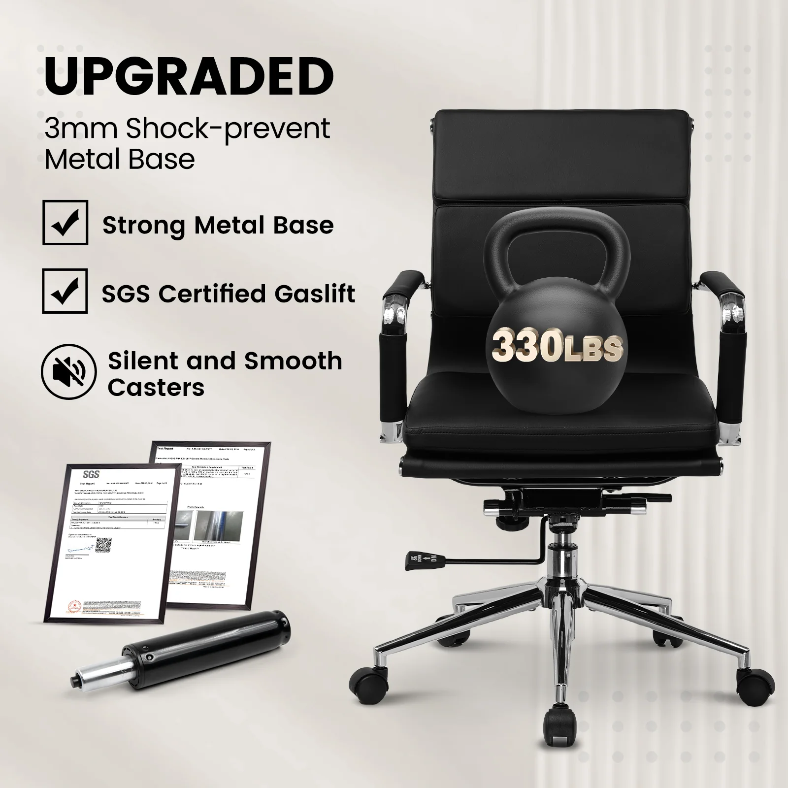 COMHOMA Mid Back Cushioned Office Chair CH017 - Image 14