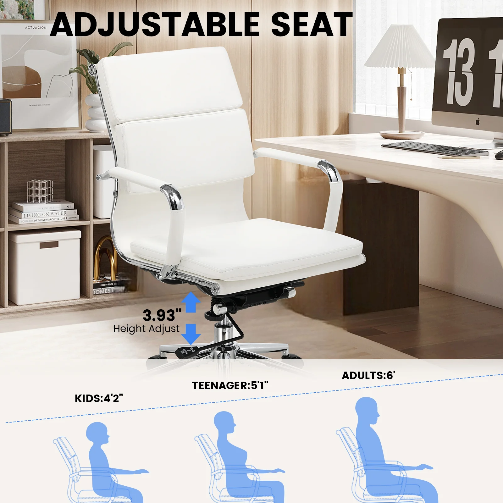 COMHOMA Mid Back Cushioned Office Chair CH017 - Image 3