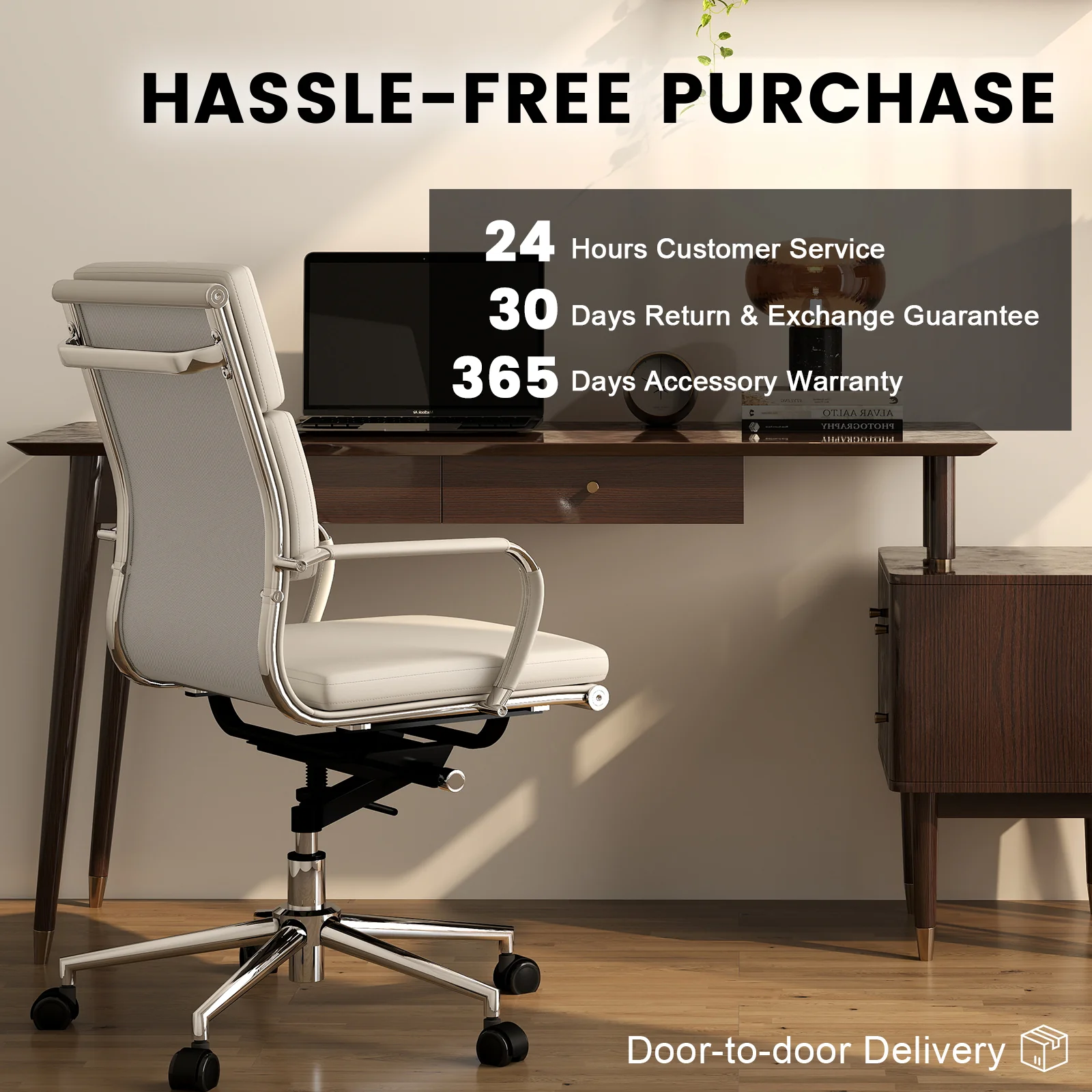 COMHOMA Mid Back Cushioned Office Chair CH017 - Image 6