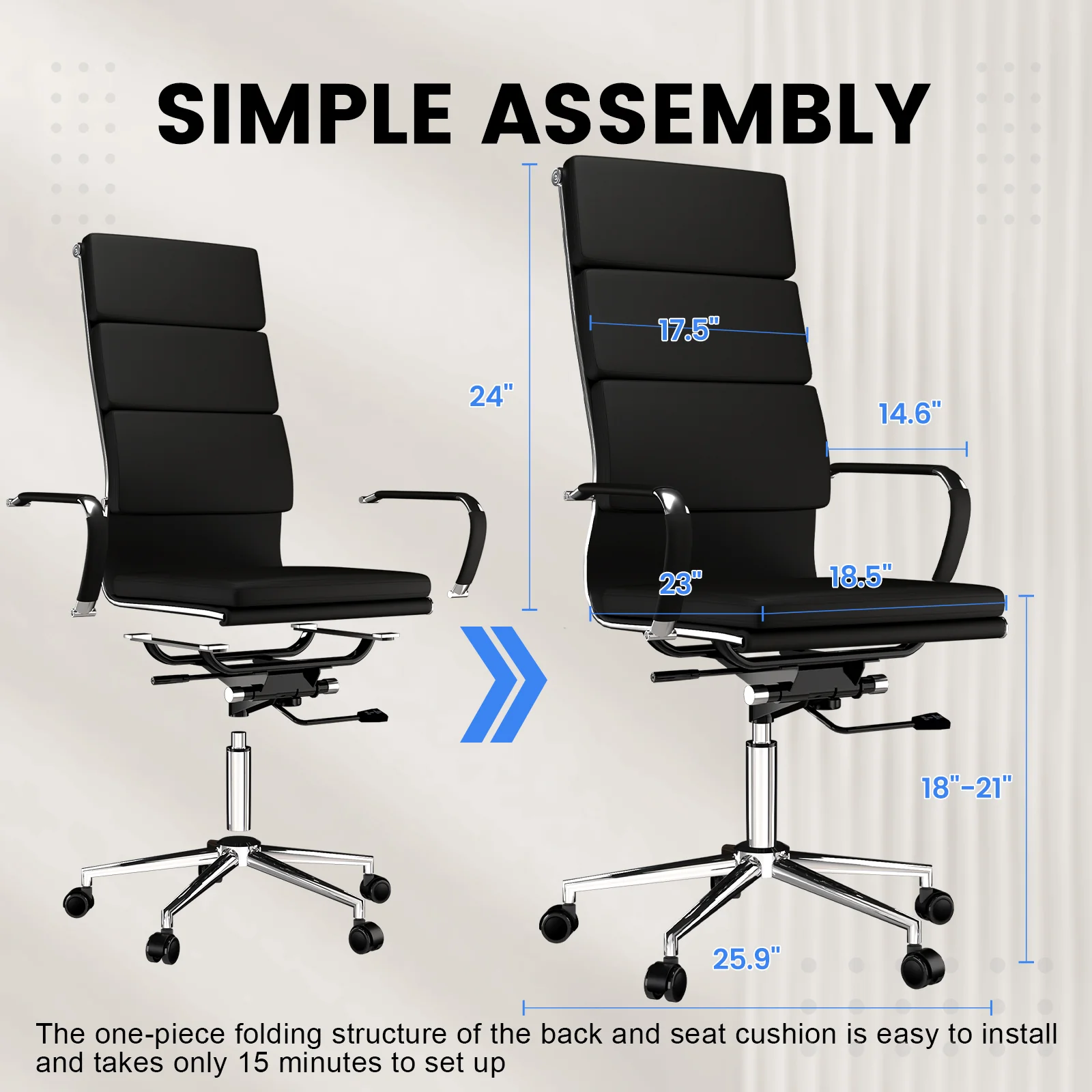 COMHOMA High Back Cushioned Office Chair CH018 - Image 14