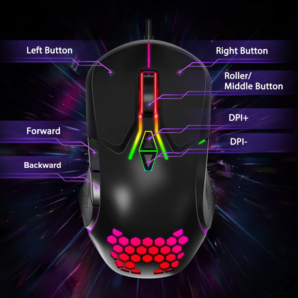 RGB Wired Gaming Mouse CW902 - Image 3