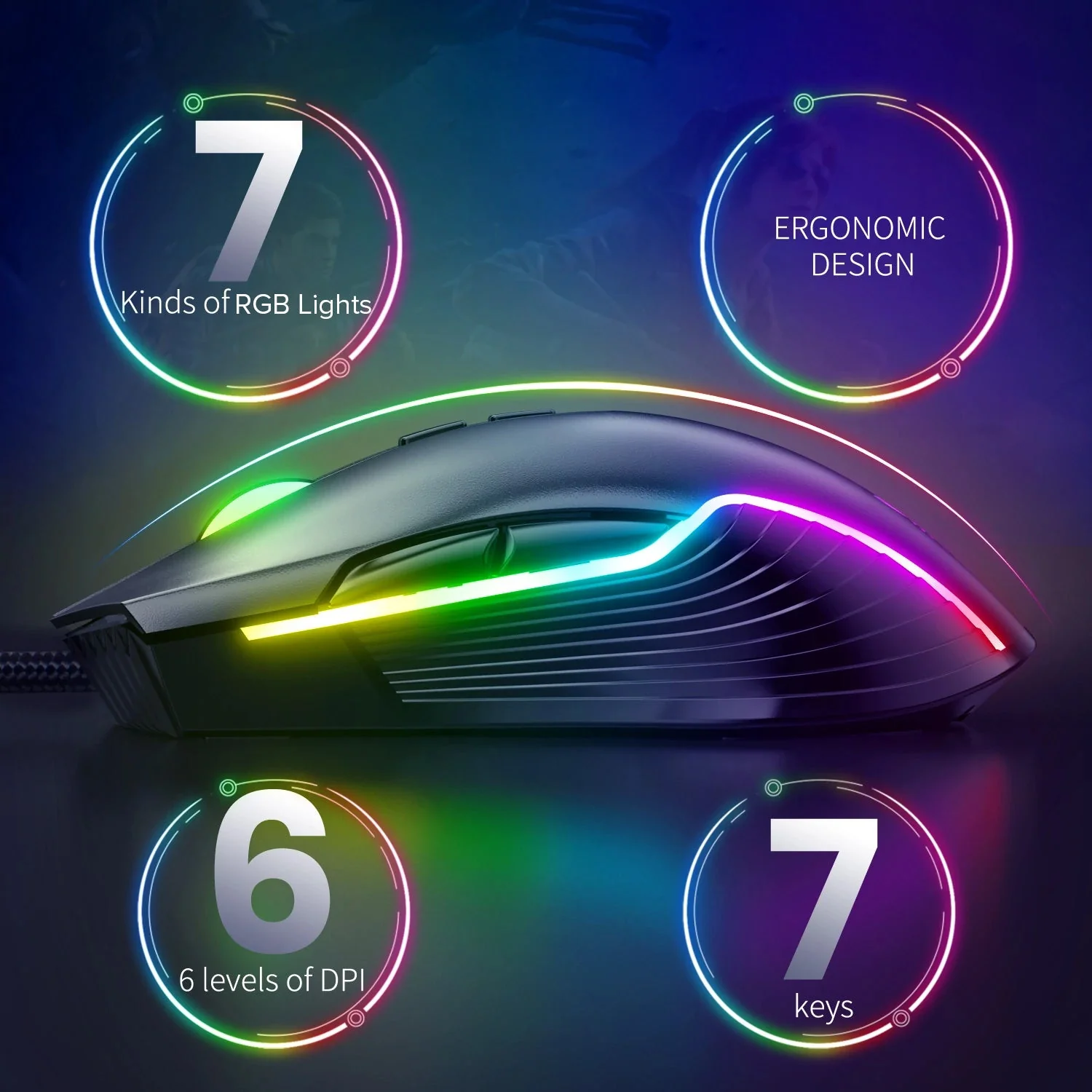 Gaming Wired RGB Mouse CW905 - Image 3