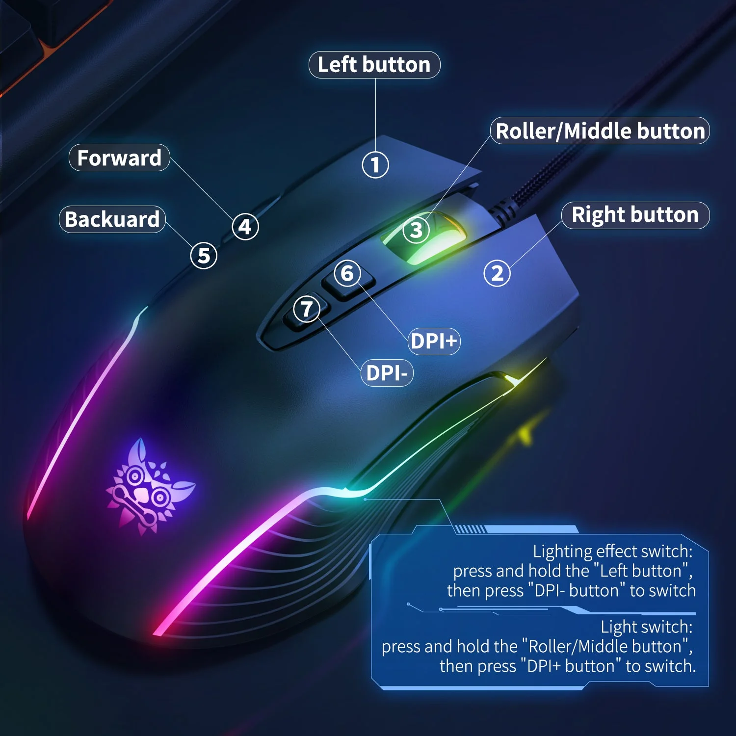 Gaming Wired RGB Mouse CW905 - Image 7
