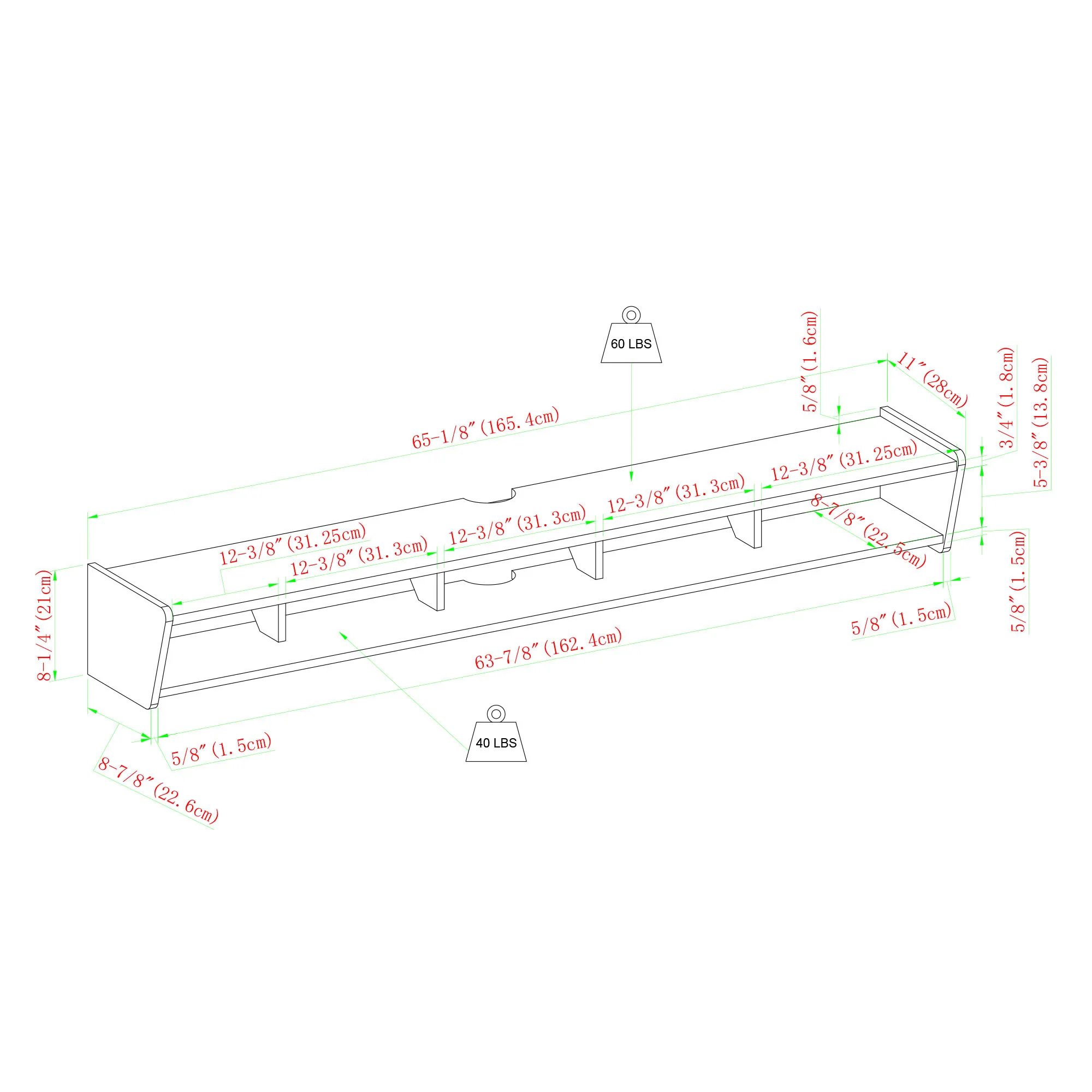 Peaceful Wall-Mounted Floating TV Stand for TVs Up To 70 Inches by Walker Edison - Image 8