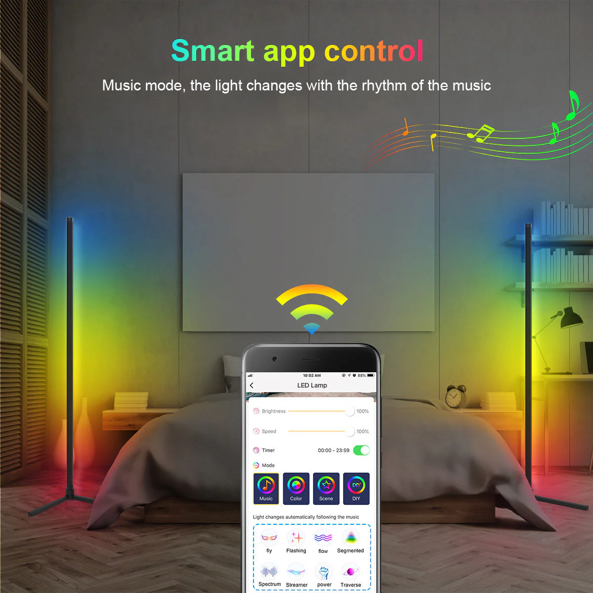 Modern RGB Corner Floor Lamp GT050 - Image 10