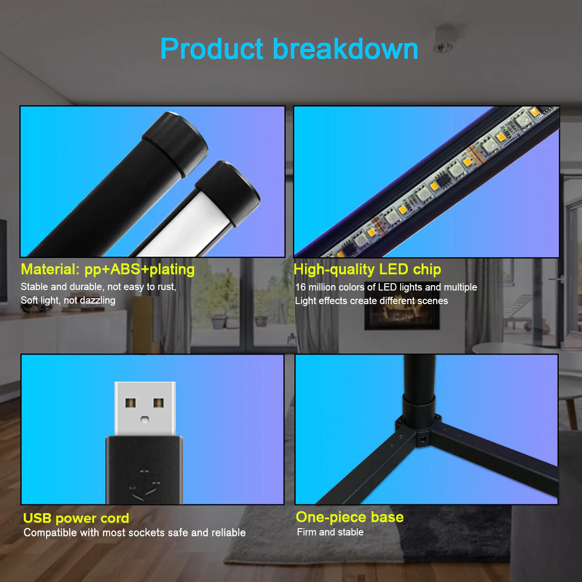 Modern RGB Corner Floor Lamp GT050 - Image 7