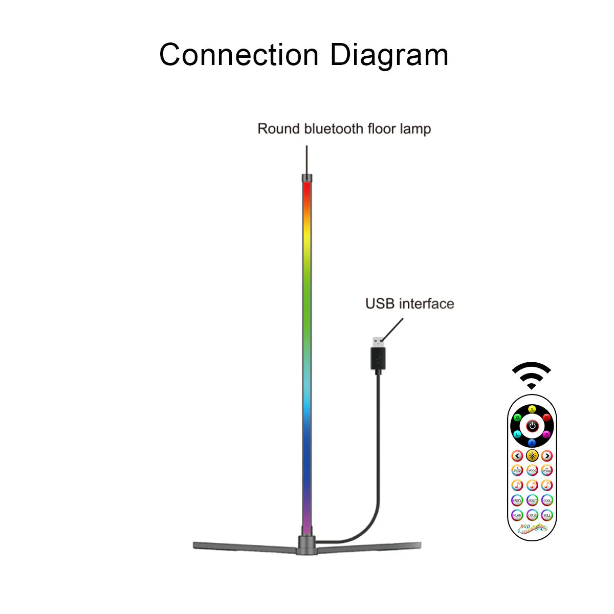 Modern RGB Corner Floor Lamp GT050 - Image 9