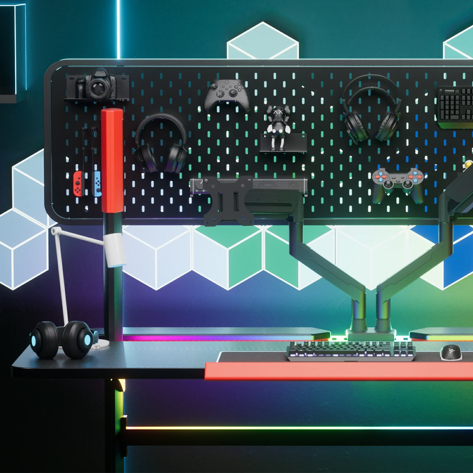 Pillars Series Gaming Pegboard Desk GTP-430 - Image 4