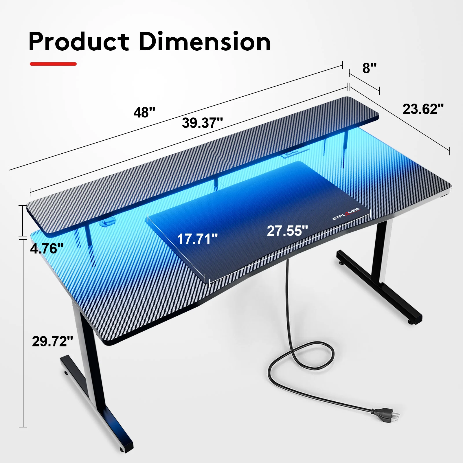 T -Shaped Series Gaming Desk GTP210 - Image 15