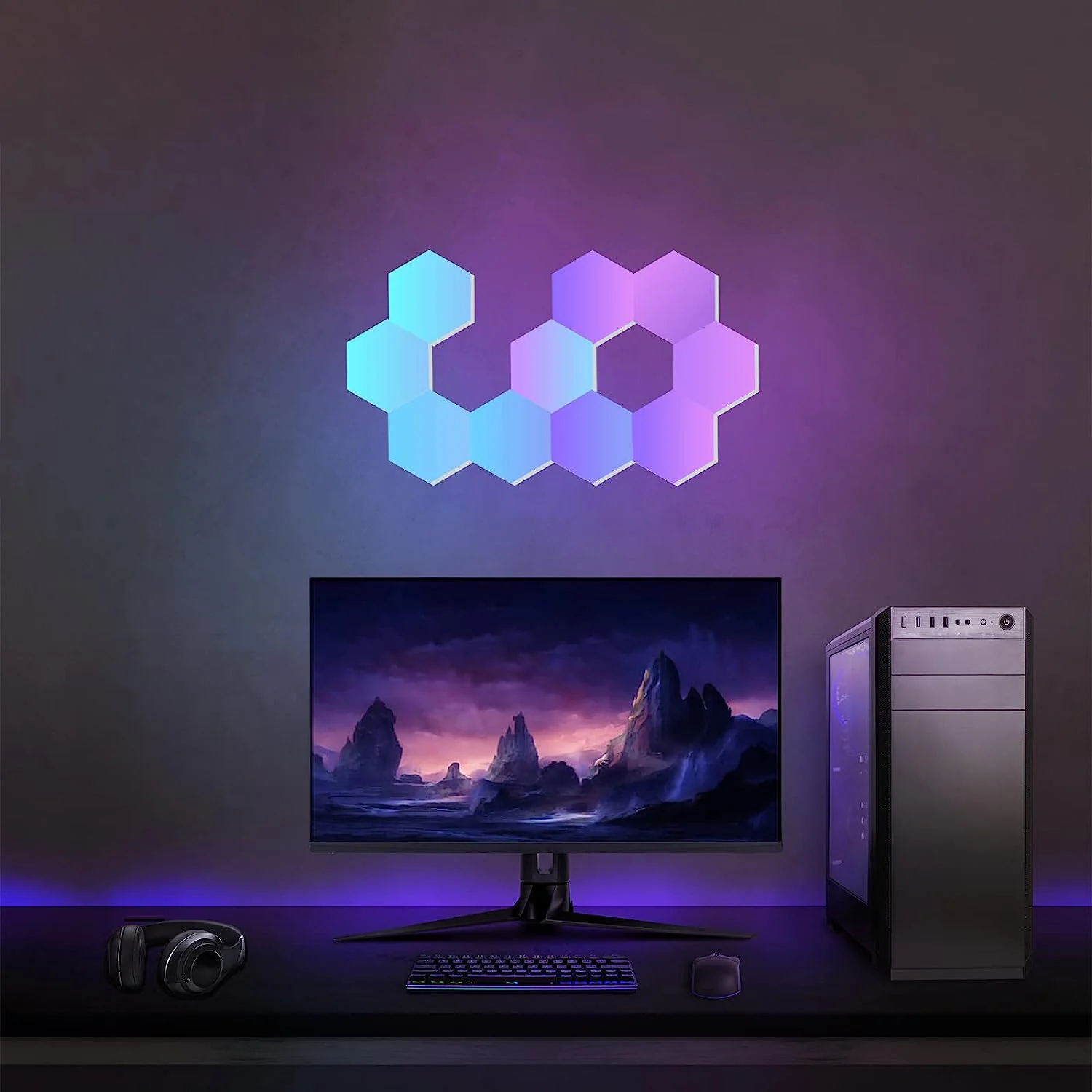 Hexagon LED Wall Light Panels  (10 Pack) - Image 4