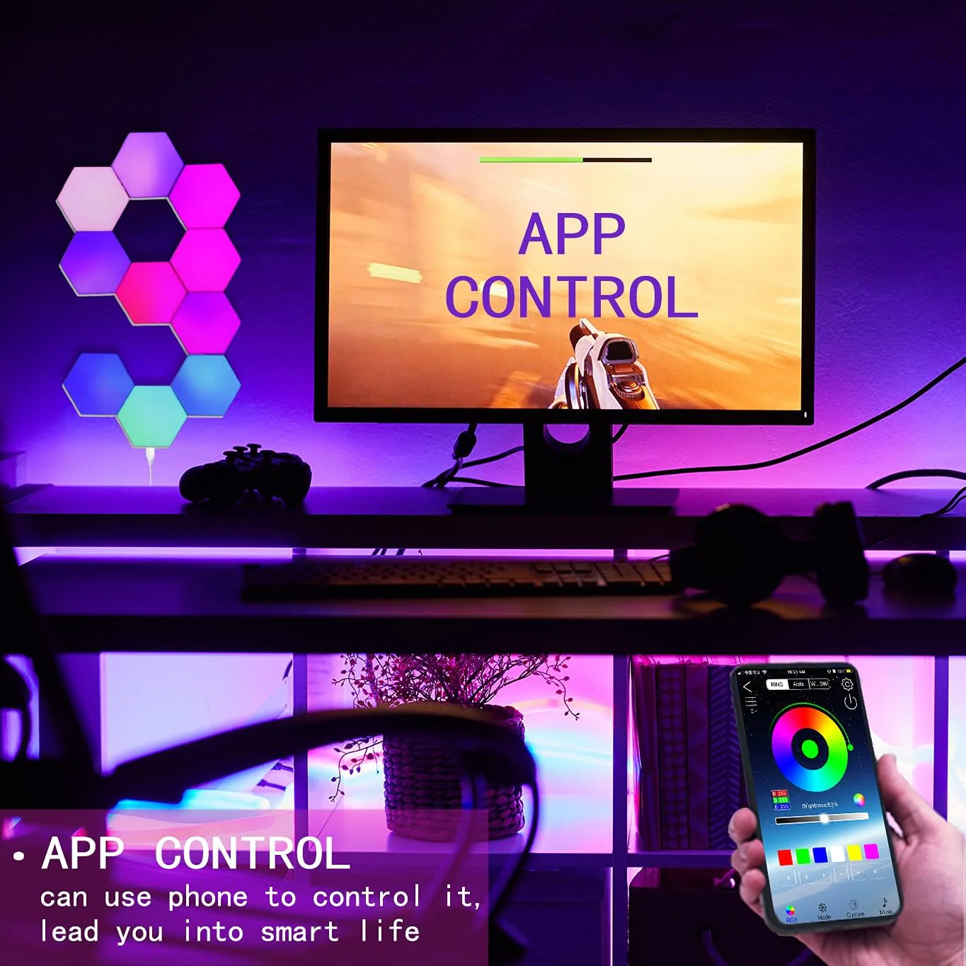 Hexagon LED Wall Light Panels  (10 Pack) - Image 9