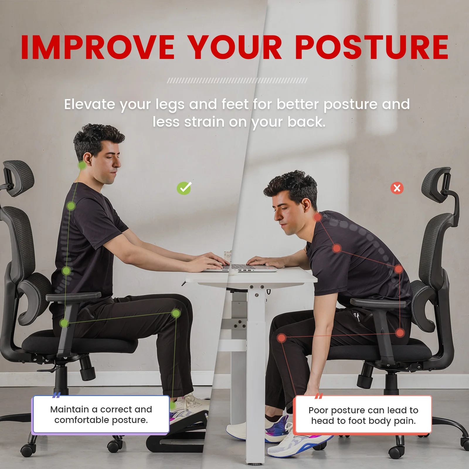 Adjustable Ergonomic Under Desk Footrest - Image 5