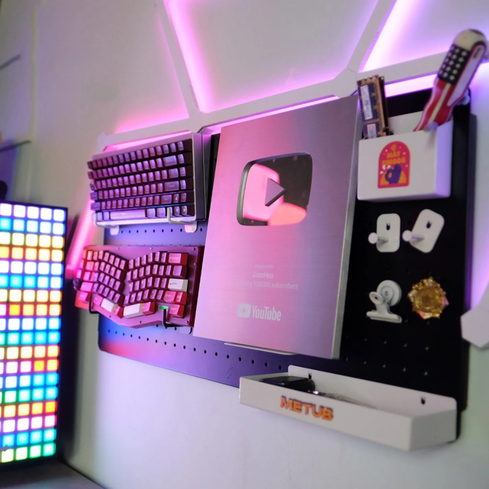 Wall Mounted Gaming Pegboards 4Pcs Set - Image 7