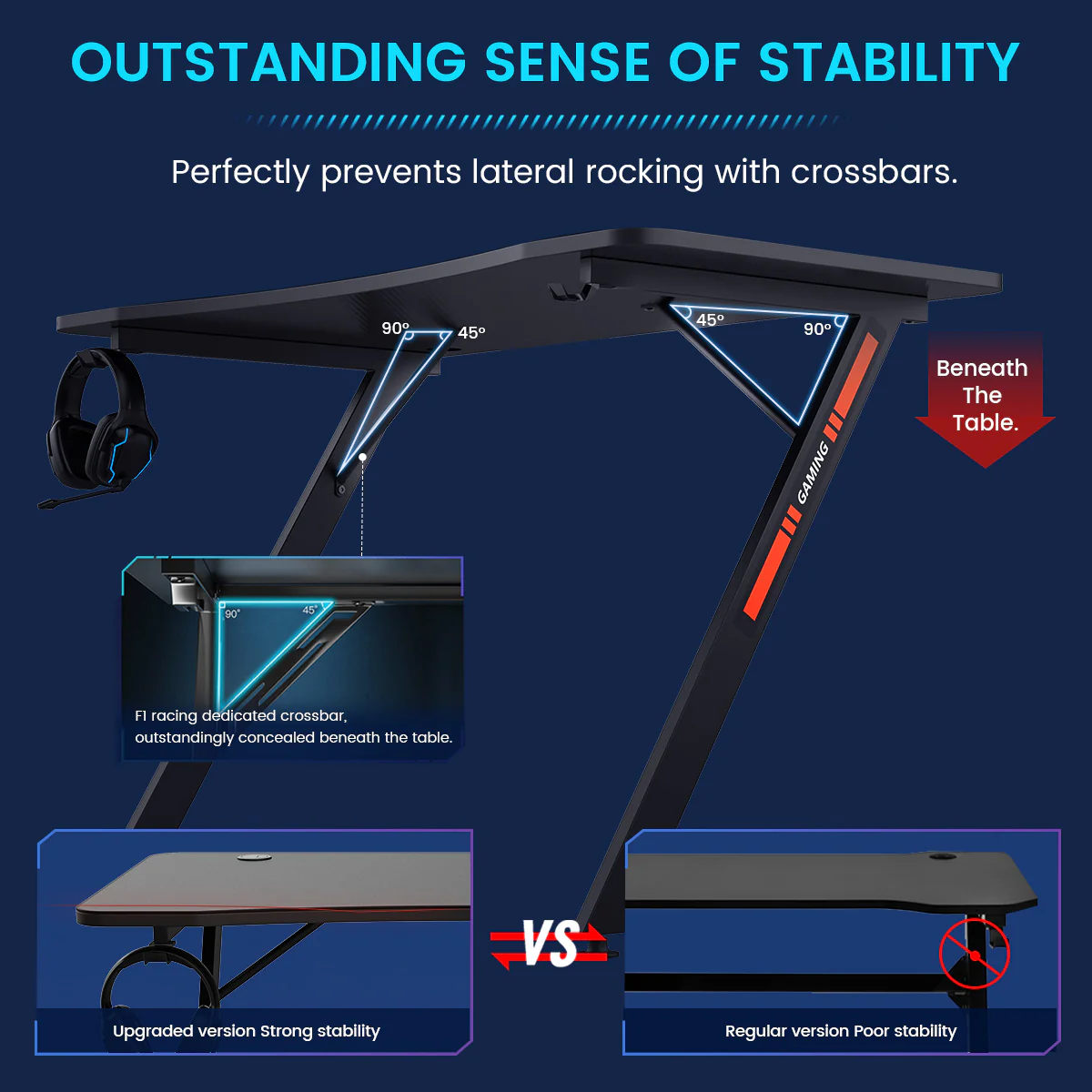 Z -Shaped Series RGB Gaming Desk Z09 - Image 3