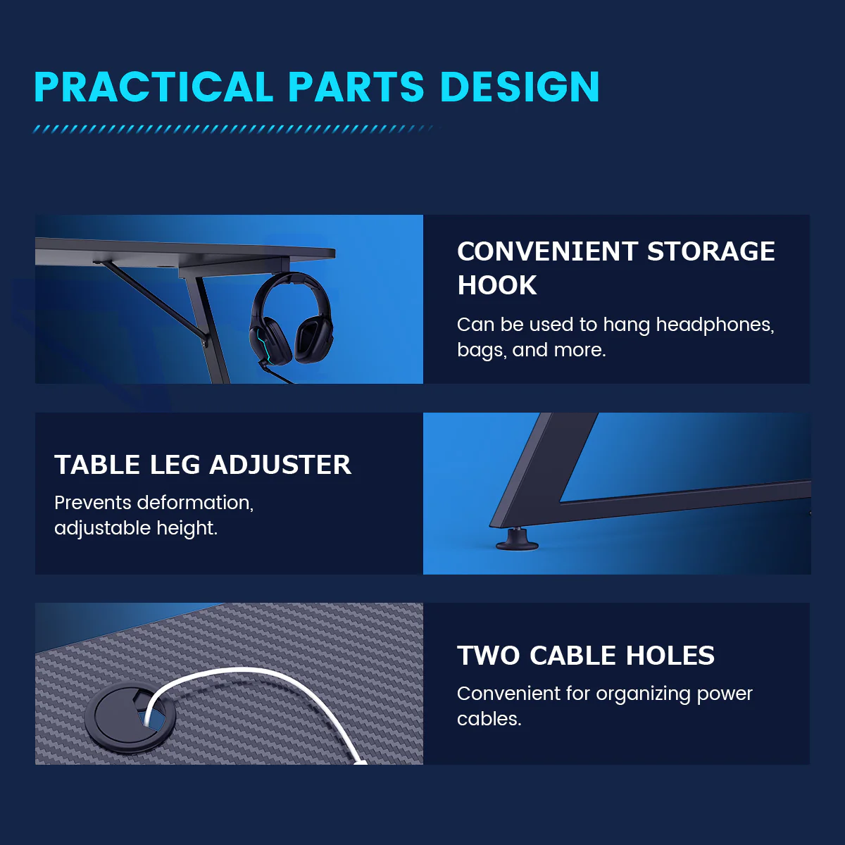 Z -Shaped Series RGB Gaming Desk Z09 - Image 4